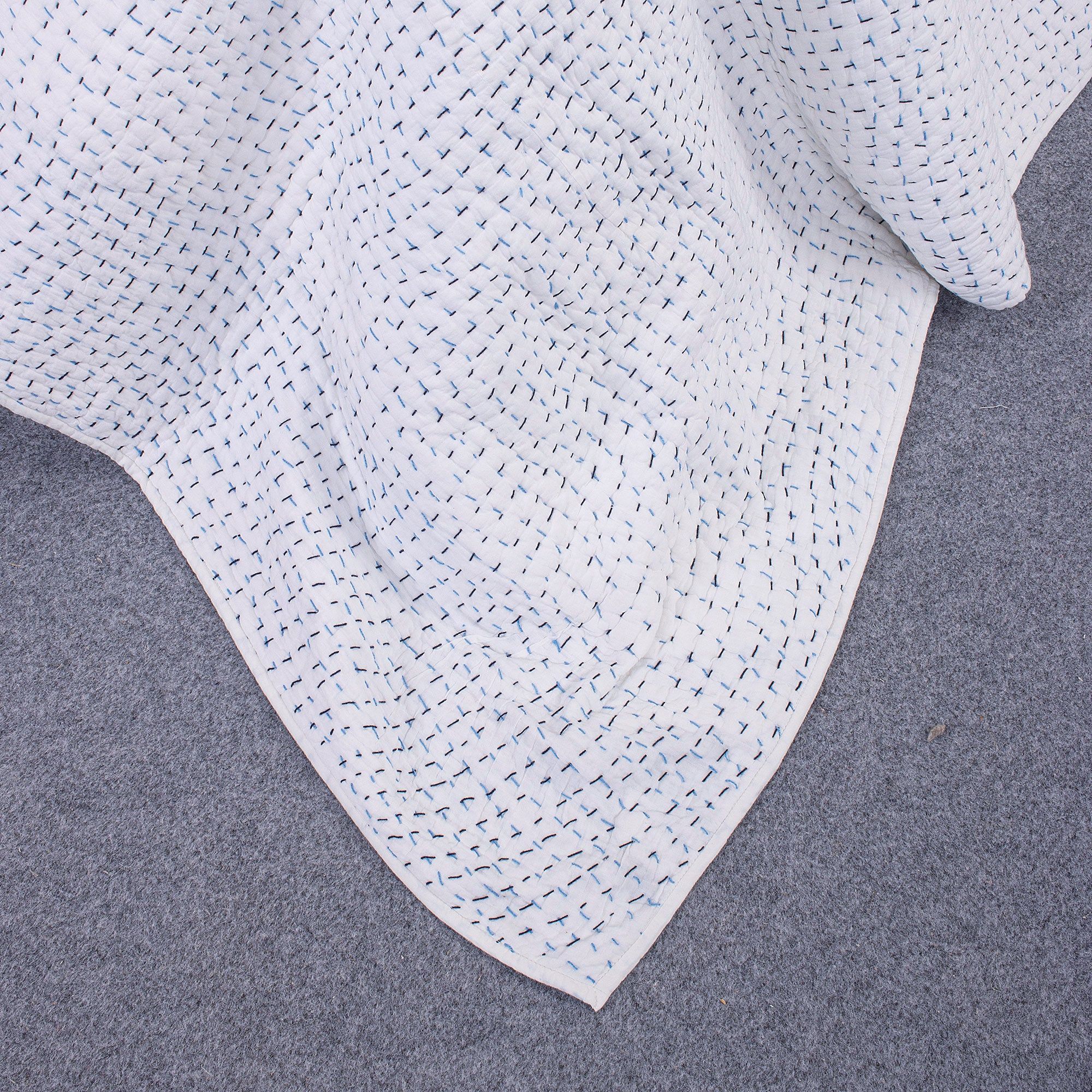 Handmade Pure Cotton Kantha Quilt Winter Blanket